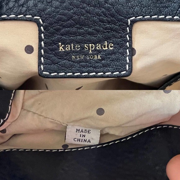 Kate Spade New York Black Pebbled Multi-Strand Handle Leather Shoulder Bag, Tote - Picture 10 of 12